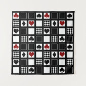 カジノ遊のカードはクラブspをハートに適合 タペストリー (正面)