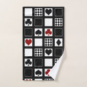 カジノ遊のカードはクラブspをハートに適合 バスタオルセット (ハンドタオル)