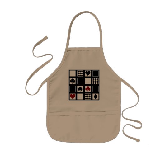 カジノ遊のカードはクラブspをハートに適合 子供用エプロン (正面)