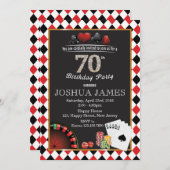 カジノ70歳の誕生日招待状 招待状 (正面/裏面)