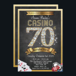 カジノ70th金ゴールドダイヤモンド誕生日招待状 招待状<br><div class="desc">カジノナイトトランプのポーカー賭博70th金ゴールドダイヤモンドチャックボードメタリックきらきら光るダイヤモンドグリッター誕生日招待状</div>