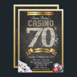 カジノ70th金ゴールドダイヤモンド誕生日招待状 招待状<br><div class="desc">カジノナイトトランプのポーカー賭博70th金ゴールドダイヤモンドチャックボードメタリックきらきら光るダイヤモンドグリッター誕生日招待状</div>