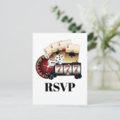 カジノ、カジノナイト、ポストカードの出欠確認 インビテーションポストカード (スタンド正面)