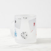 カジノ、ゲームアクセサリーの模様 フロストグラスマグカップ (正面左)