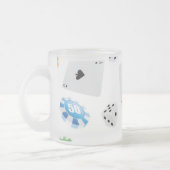 カジノ、ゲームアクセサリーの模様 フロストグラスマグカップ (左)