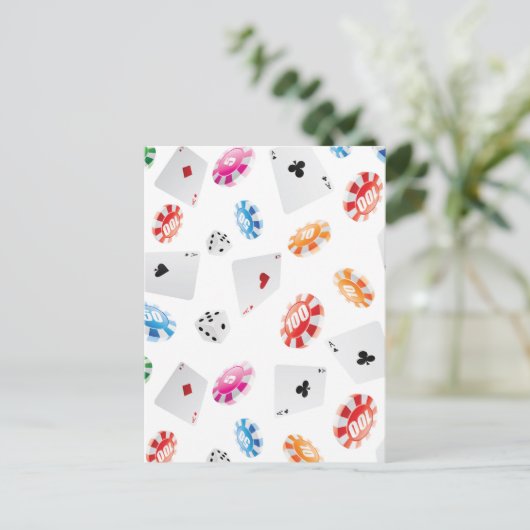 カジノ、ゲームアクセサリーパターン ポストカード (スタンド正面)