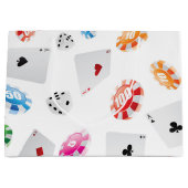 カジノ、ゲームアクセサリーパターン ラージペーパーバッグ (正面)