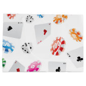 カジノ、ゲームアクセサリーパターン ラージペーパーバッグ (裏面)