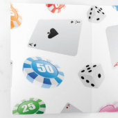 カジノ、ゲームアクセサリーパターン 三つ折りクリスマスカード (内部最初)