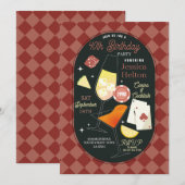 カジノ コクテイル ラスベガス 誕生日 サイコロ トランプ 招待状 (正面/裏面)