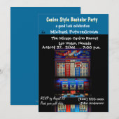 カジノ スロット マシン独身パーティー 招待状 (正面/裏面)