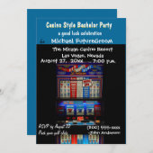 カジノ スロット マシン バチェラーパーティー 招待状 (正面/裏面)