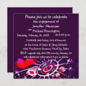 カジノ テーマのエンゲージメントパーティー 招待状 (正面/裏面)