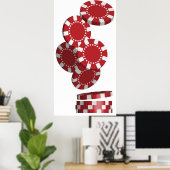 カジノ/トランプのポーカーチップ ポスター (ホームオフィス)