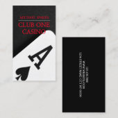 カジノ、トランプのポーカー、ディーラー、エンターテイメント、マジシャン 名刺 (正面/裏面)