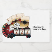 カジノ，トランプのポーカー，大人，ワイン，ワインラベル，シール スパークリングワインラベル (シングルラベル)