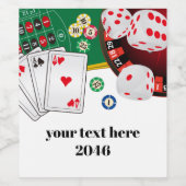 カジノ，トランプのポーカー，大人，ワイン，ワインラベル，シール ワインラベル (シングルラベル)