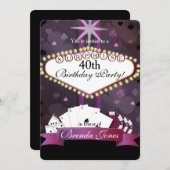 カジノ/ベガススタイル誕生日招待状 招待状 (正面/裏面)