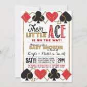 カジノ ポーカー ベイビー コエド シャワー 招待状 (正面)