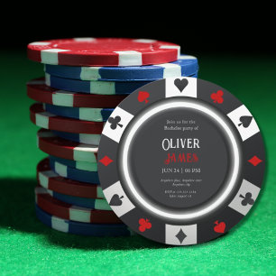 カジノ ラスベガス ポーカー チップ 結婚前パーティー 招待状
