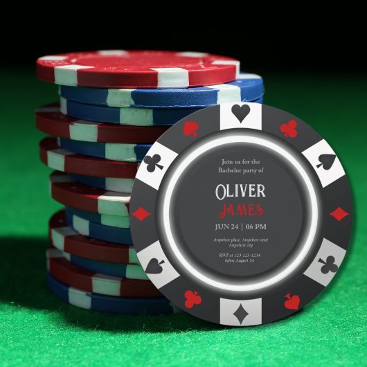 カジノ ラスベガス ポーカー チップ 結婚前パーティー 招待状