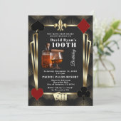 カジノ 誕生日 コニャックとタバコ 100歳パーティー 招待状 (スタンド正面)