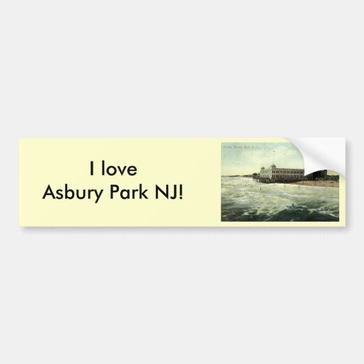 カジノ、Asbury公園NJ 1910年 バンパーステッカー (正面)