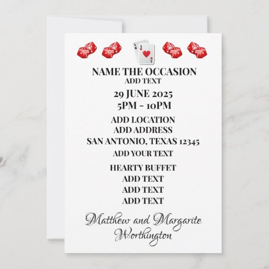 カジノVIP 入場招待 招待状 (裏面)