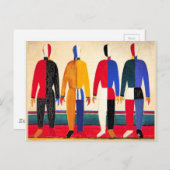 カジミール・マレビチ有名絵画なスポーツマン ポストカード (正面/裏面)