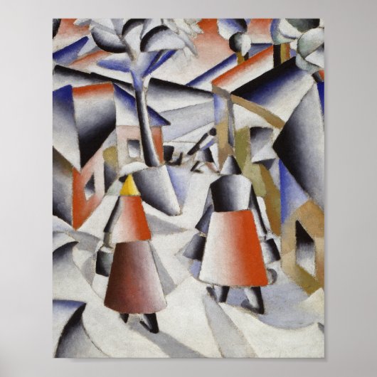 カジミール・マレビッチ – モーニング・イン・ザ・ビレッジ ポスター (正面)