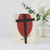 カジミール・マレヴィッチによる赤い楕円形の黒十字 ポストカード (スタンド正面)