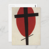 カジミール・マレヴィッチによる赤い楕円形の黒十字 ポストカード (正面/裏面)