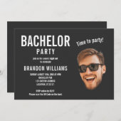 カジュアルおもしろいカスタムバチュラーパーティ 招待状 (正面/裏面)