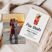 カジュアルおもしろいユニークFree Drinksの結婚写真 セーブザデート