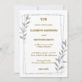 カジュアルお洒落オーバーレイ結婚写真 招待状 (正面)