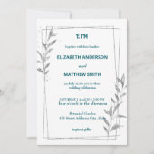 カジュアルお洒落オーバーレイ結婚写真 招待状 (正面)