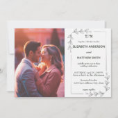 カジュアルお洒落オーバーレイ結婚写真 招待状 (正面)