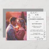 カジュアルお洒落オーバーレイ結婚写真 招待状 (正面/裏面)