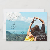 カジュアルでおしゃれな手書き風のデザインのSave The Dateカード 招待状 (正面)