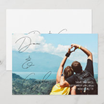 カジュアルでおしゃれな手書き風のデザインのSave The Dateカード