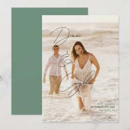 カジュアルでおしゃれな手書き風フォントのSave The Date 招待状