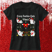 カジュアルでお祭り好きな猫のクリスマスグッズ Tシャツ