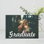 カジュアルではっきりしたな大学院の原稿の写真の卒業パーティー 招待状 (スタンド正面)