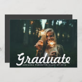 カジュアルではっきりしたな大学院の原稿の写真の卒業パーティー 招待状 (正面/裏面)