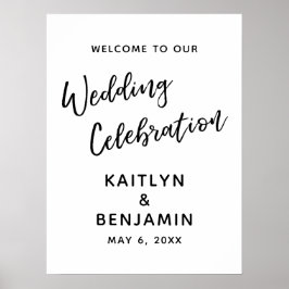 カジュアルでシンプルな結婚式ウェルカムサイン ポスター