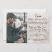 カジュアルなカフェスタイルのクリスマスパーティー 招待状 (正面)