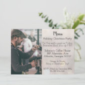 カジュアルなカフェスタイルのクリスマスパーティー 招待状 (スタンド正面)