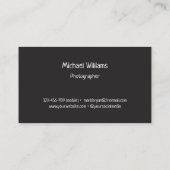 カジュアルなカメラの走り書きのフリーのカメラマン 名刺 (裏面)