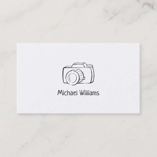 カジュアルなカメラの走り書きのフリーのカメラマン 名刺 (正面)