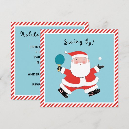 カジュアルなクリスマスホリデーパーティー 招待状 (正面/裏面)